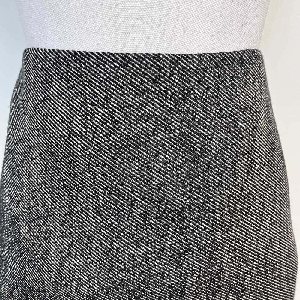 Anne Klein Skirt size 6 Black White Tweed Bias A Line Knee Stretch Career Suit - Picture 3 of 8